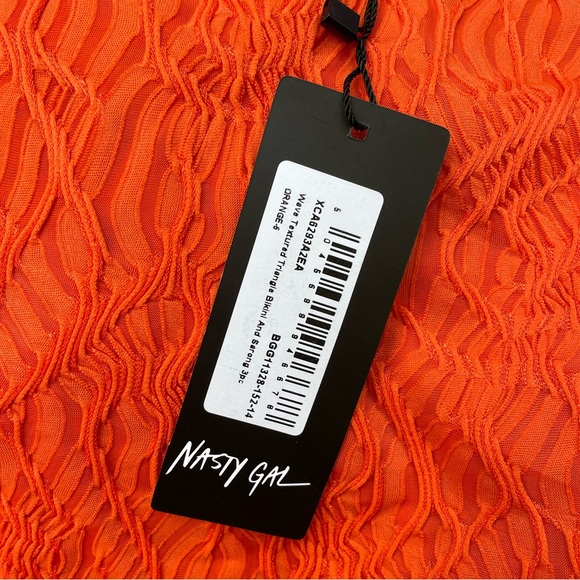Nasty Gal NWT Wave Textured Orange Bikini and Sarong Set 🌊 - Picture 5 of 5